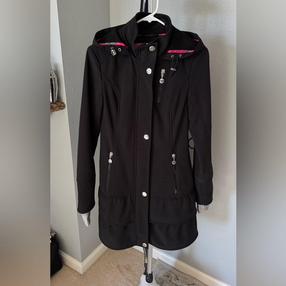 Betsy Johnson Black Rain Coat